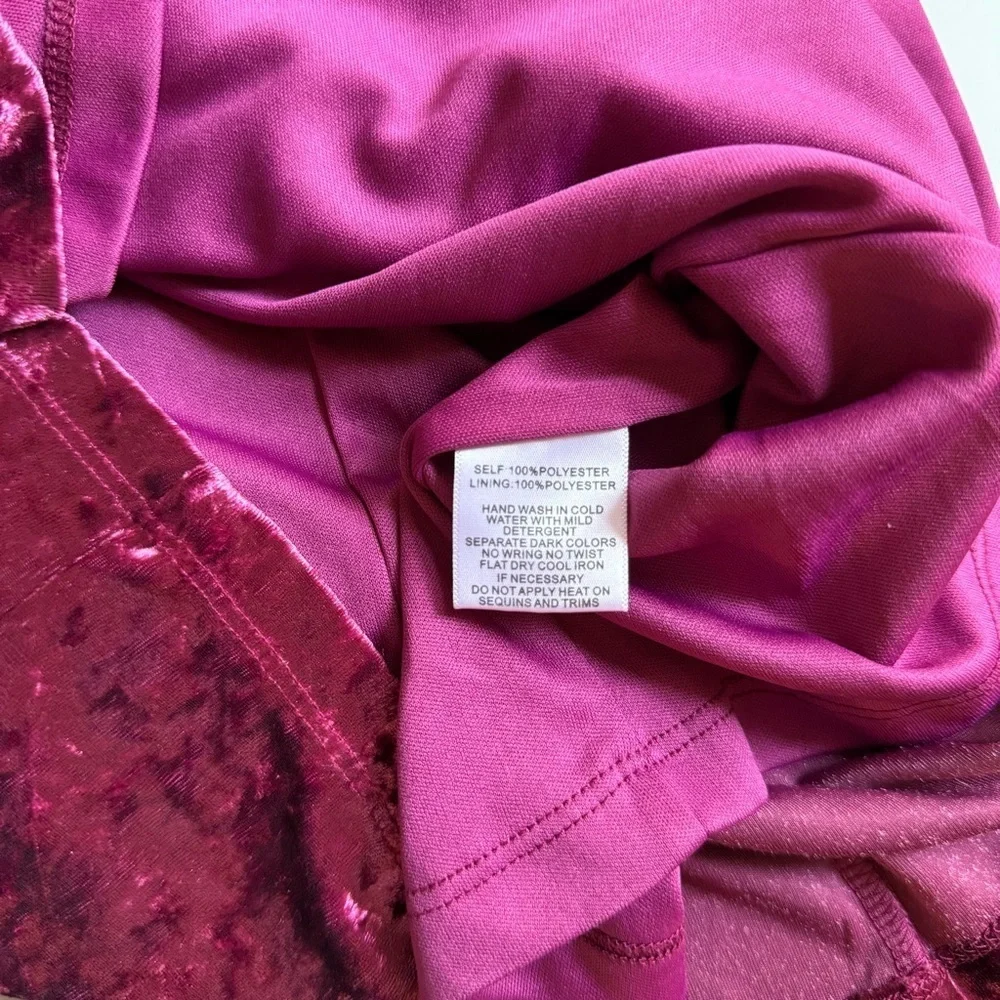 Hannah Banana Jeweled Velvet A-Line Holiday Party Dress Fuchsia Pink Girls 10
